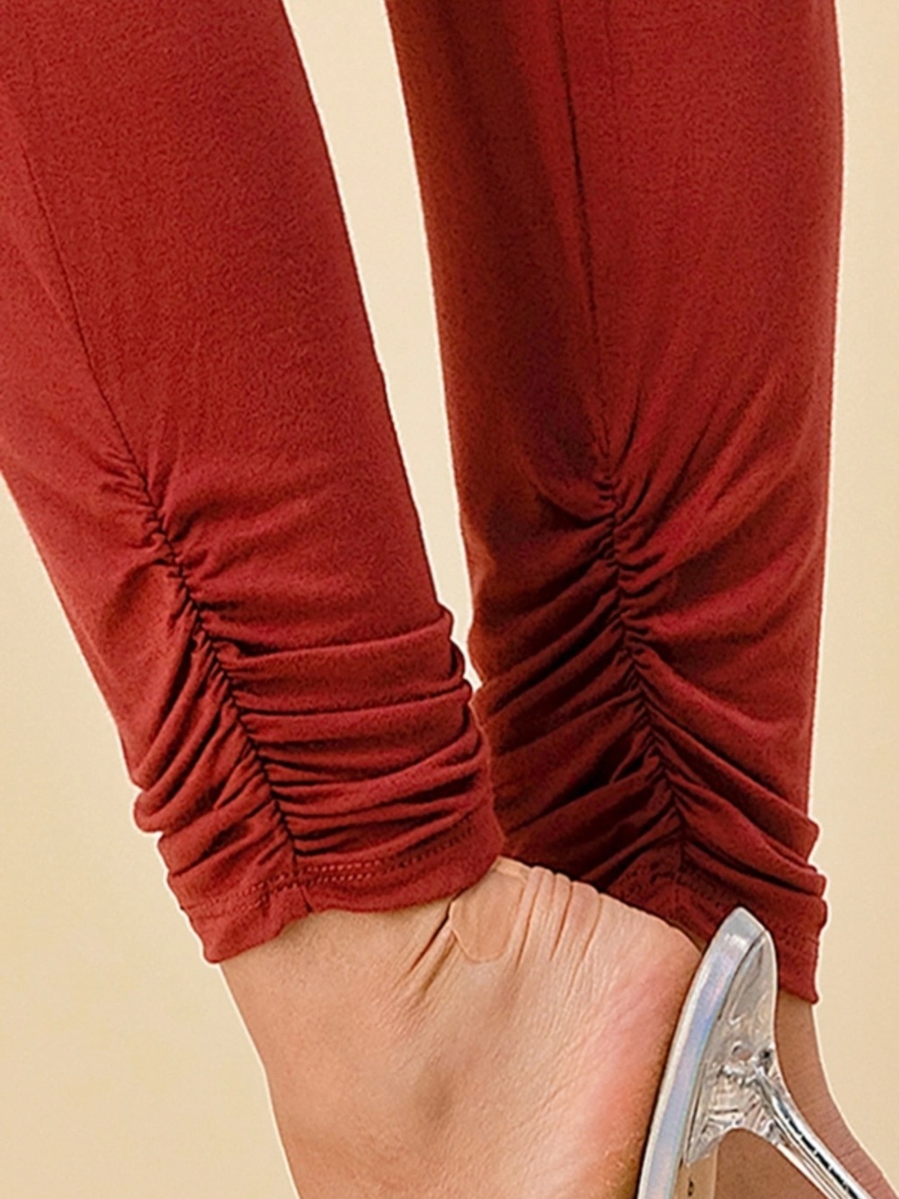 Strapless Ruched Jumpsuit in Rust - Picture 5 of 5
